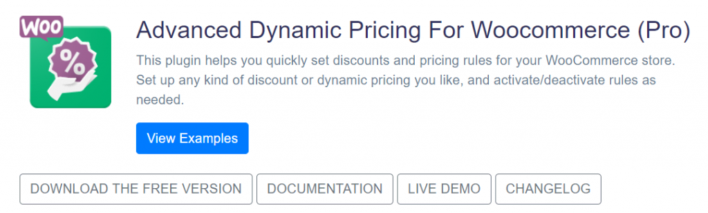 plugin penetapan harga Advanced Dynamic Pricing for WooCommerce