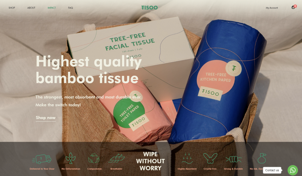 homepage tisoo brand asal indonesia sebagai contoh website umkm