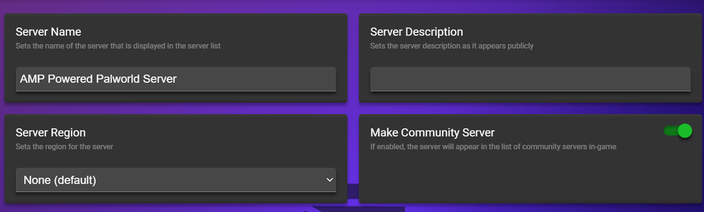 pengaturan community server Palworld di Game-Panel