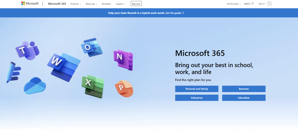 homepage Microsoft Office 365 aplikasi dokumen online dan berbagi file terbaik