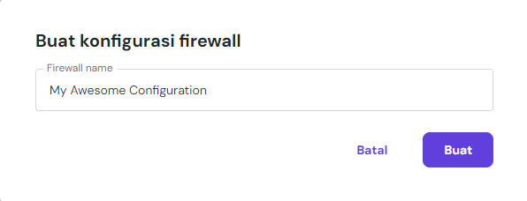 memberi nama konfigurasi firewall di hpanel