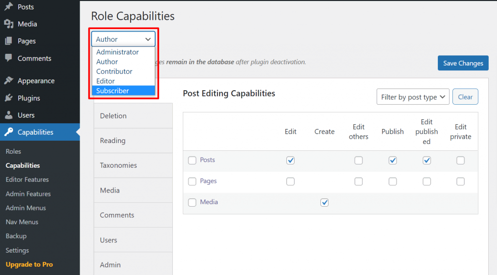 mengatur user role di plugin publishpress capabilities
