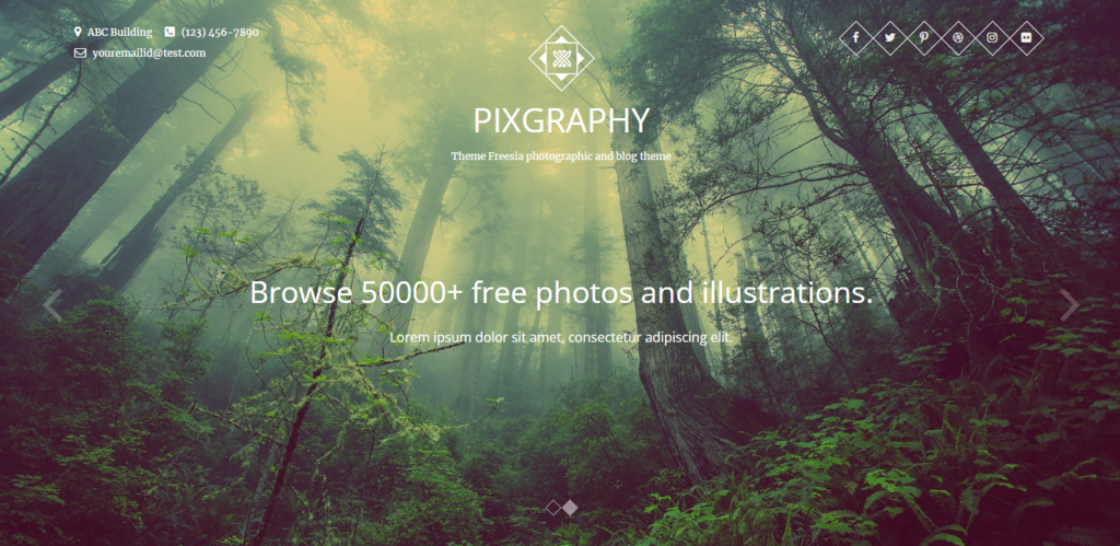 tema wordpress Pixgraphy untuk website fotografer