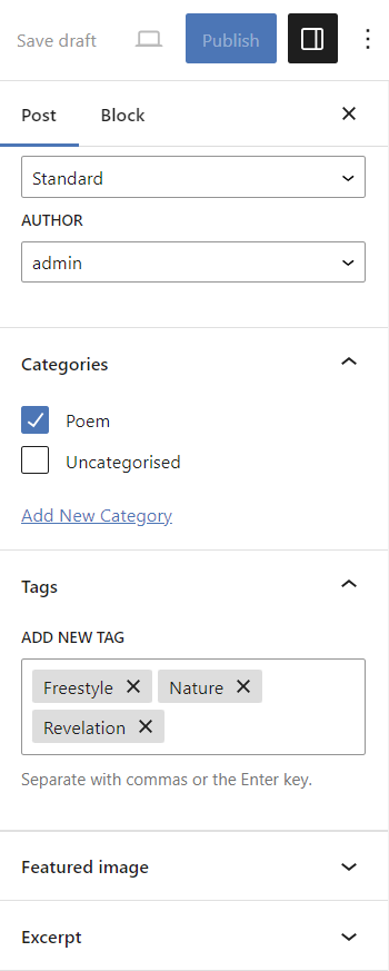 menambahkan kategori dan tag postingan wordpress