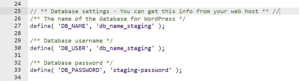 mengonfigurasi wp config untuk website staging di file manager