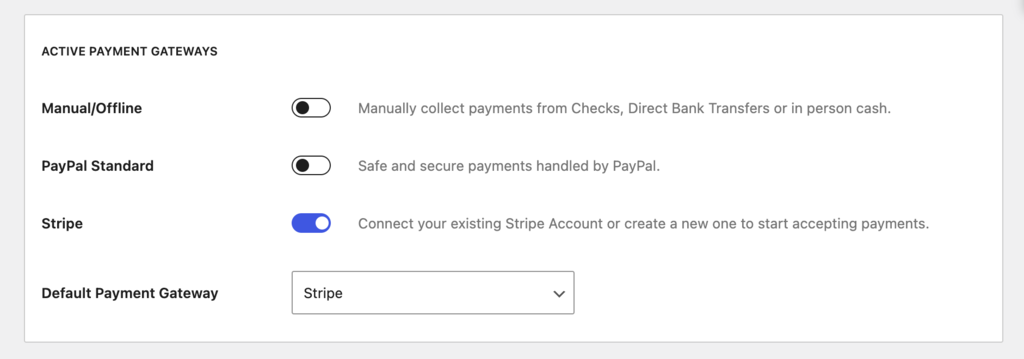 pilihan payment gateway di plugin paid member subscriptions