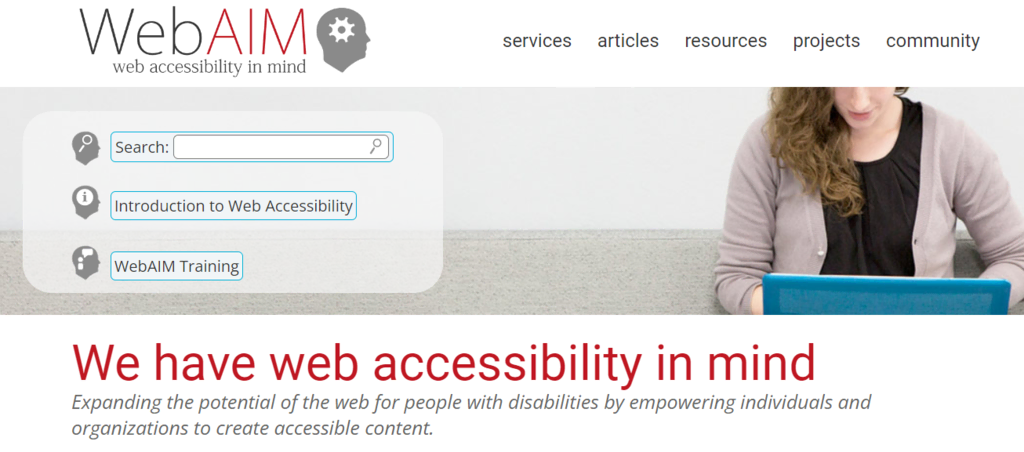 tool online WebAIM untuk menilai dan meningkatkan aksesibilitas website