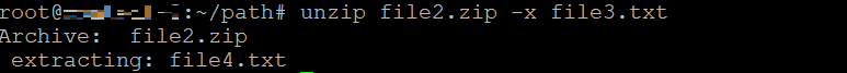 command unzip linux mengecualikan file dari proses ekstrak